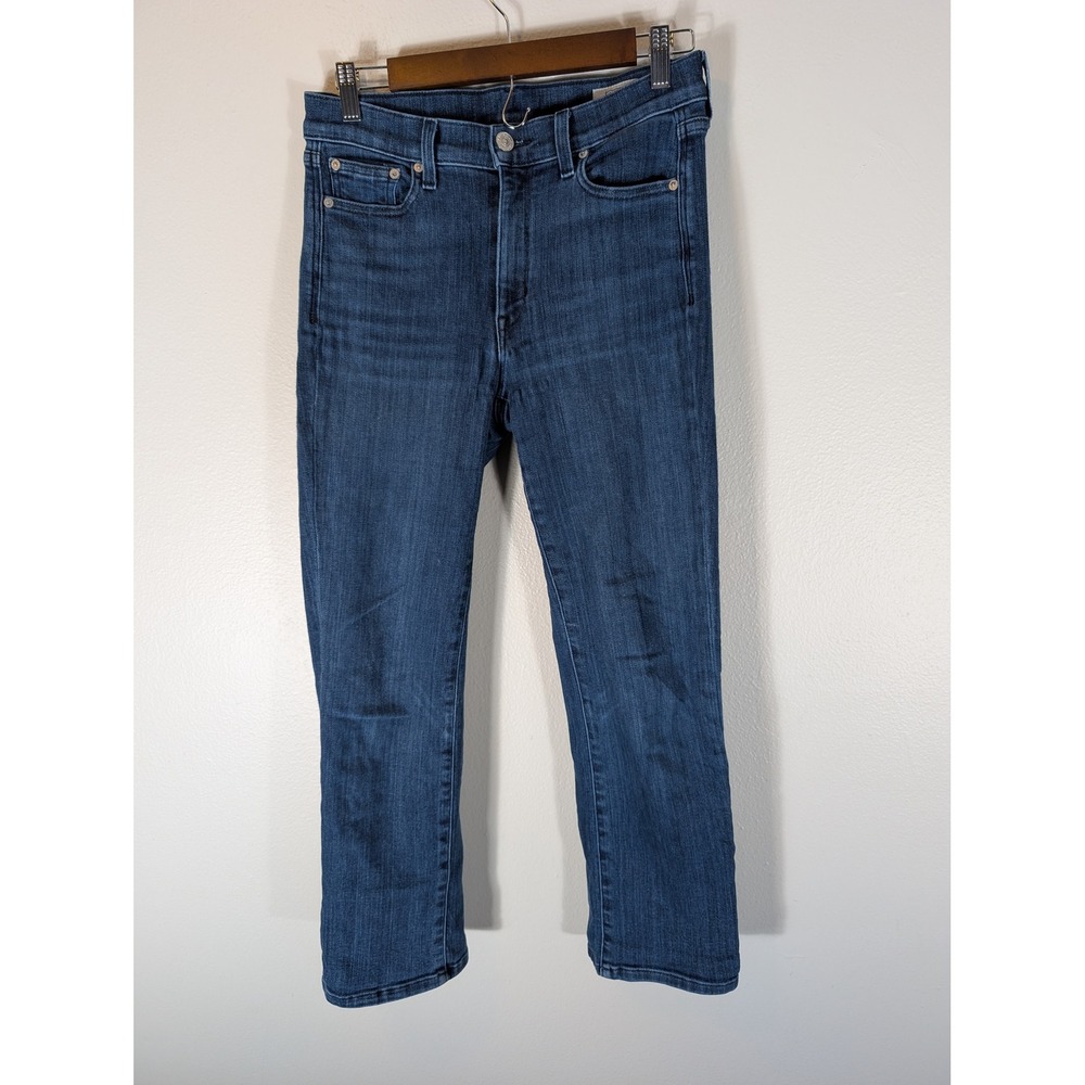 AYR The Pop High Rise Straight Leg Jeans Size 27 Dark Wash Blue Made in LA